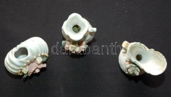 3db gyöngyház festésű porcelán asztali dísz (apró sérülések)