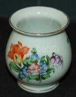 Kézzel festett Herendi jelzett porcelán vázácska Bouquet de tulipe mintával díszítve / Herendi chinaware vase 7cm