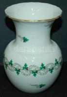 Kézzel festett Persil-mintás sorszámozott jelzett Herendi porcelán váza/ Handpainted numbered Herendi chinaware vase 15cm