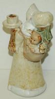 Jelzés nélküli mázas kerámia Mikulás figura / Santa Claus ceramic figure 21cm