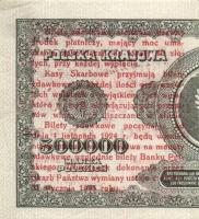 Lengyelország /Pénzügyminisztériumi kiadás 1924. 1Gr felülnyomás kettévágott 500.000Zl bankjegy jobb...
