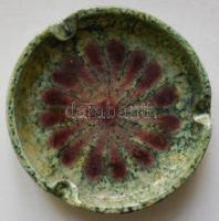 Zsűrizett mázas kerámia hamutál d: 15cm