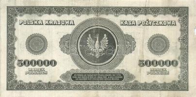 Lengyelország /Lengyel Állami Hitelbank/inflációs kiadások 1923. 500.000M T:III
Poland/Polish State ...