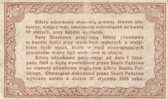 Lengyelország /Pénzügyminisztériumi kiadás/ideiglenes 1924. 50Gr T:III+ 
Poland/Ministry of Finance/...