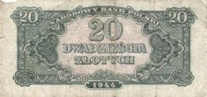 Lengyelország/II.V.H. Lengyel Nemzeti Felszabadítási Bizottság/Lengyel Nemzeti Bank 1944. 20Zl + Ide...
