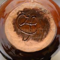 Tréfás mázas kerámia bögre 12cm magas