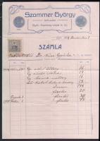 1908 Győri szabóság díszes számlája