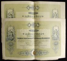 Magyarbánhegyes 1920. Csanádmegyei Gazdák Áruforgalmi Részvénytársasága Magyarbánhegyes 500K részvény (2x) egymás utáni sorszámmal,szelvényekkel, szárazpecséttel