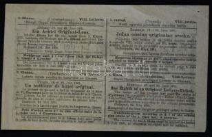 1901. Magyar Kir. Szabadalmazott Osztálysorsjáték második osztály egy nyolcad sorsjegye 2 1/2K T:II
