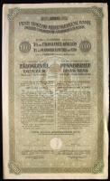 1930. Pesti Magyar Kereskedelmi Bank 7%-os Záloglevél-Kölcsön 1000 svájci Frankról szelvényekkel