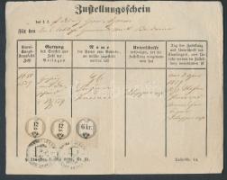 1859 2 db okmánybélyeges kézbesítési vevény Horvátországból