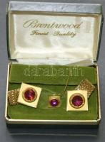 cca 1930 Brentwood komplett mandzsetta-készlet eredeti dobozában / Vintage boxed Brentwood cufflinks