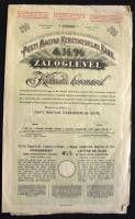 1919. Pesti Magyar Kereskedelmi Bank 4 1/2 %-os Záloglevele 200K-ról magyar, német és francia nyelven szelvényekkel