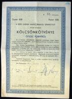 1947. A Pesti Chevra Kadisa Izraelita Szentegylet 4%-kal kamatozó Kölcsön Kötvénye 500Ft-ról