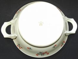 Apró virágokkal díszített C.T. Altwasser jelzett német porcelán leves tál és kínáló tál / German chi...