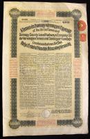 1913. "A Temes és Somogy Vármegyei Egyesült Helyi Érdekű Vasutak Részvénytársaság" elsőbbségi kötvénye 4000K-ról szelvényekkel