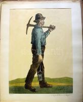 1925 Barta Ernő (1878-1956) A kenyér c. mappa 12. kézzel színezett kőrajzzal (3 hiányzik). A mappa 1...