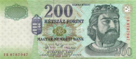 2007. 200Ft "FB" (3x) egymás utáni sorszámmal T:I