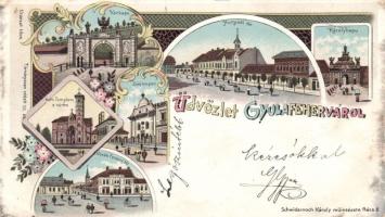 1898 Gyulafehérvár with synagogue litho (Rb)