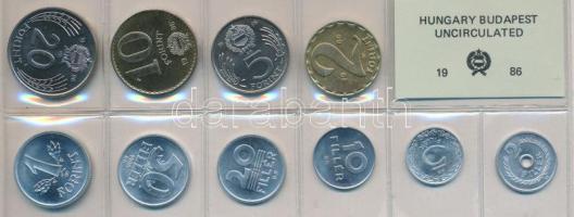 1986. 2f-20Ft 10db klf érmés forgalmi sor fóliatokban T:1