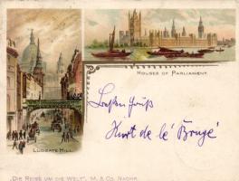 1899 London litho minicard 11.5 × 9 cm