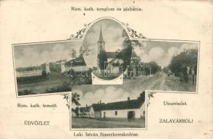 Zalavár temető és Laki István fűszerkereskedése (EK)