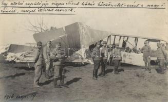 Military WWI Damaged plane photo
