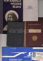 4 db különféle irat szakszervezeti könyv, munkakönyv...