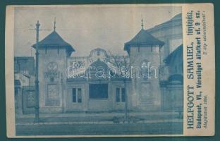 Helfgott Sámuel fényképész: kabinet-fotó, hátoldalán a fotós Városligeti műtermének képével / Cabine...