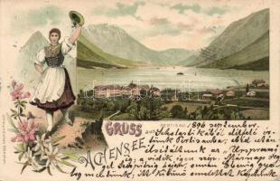 1896 Achensee, folklore litho