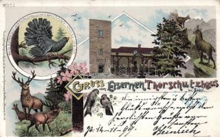 1899 Eisernen Thorschutzhaus, hunting, litho (EB)