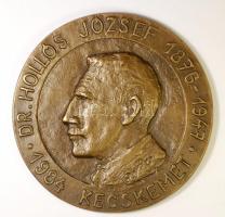 Peternák Gusztáv (1928-) 1984. "Dr. Hollós József" orvos, politikus bronz emlékérem (110mm) T:2 / 1984. Dr. József Hollós doctor, politician Br commemorative medal Sign: Gusztáv Peternák (110mm) C:XF