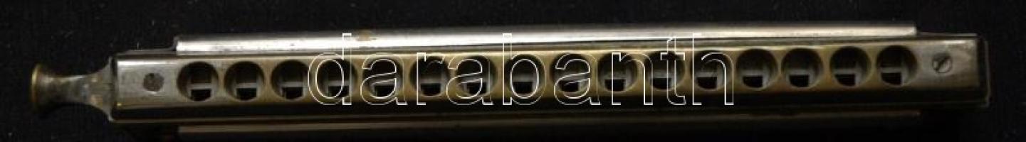 cca 1930 M. Hohner professzionális kromatikus (váltós) szájharmonika eredeti keménytokban / Professi...