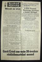 1956 Szabad Ifjúság október 23.-án kiadott röplapja. Hibátlan állapotban. / Flyer issued at the outbreak of the Hungarian revolution in 1956. Flawless condition. 30x50 cm