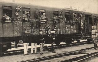 Military WWI railway departure of K.u.K. infantry unit