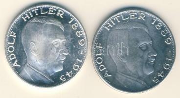 Németország DN "Adolf Hitler" ezüstözött ffém emlékérem + öntvény hamisítványa T:PP