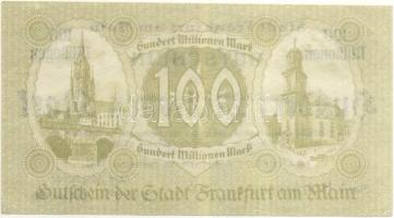 Német Birodalom /Weimari Köztársaság/Frankfurt Am Main 1923. 100.000.000M T:II Germany/Weimar REpublic/Frankfurt Am Main 1923. 100.000.000 Mark C:XF
