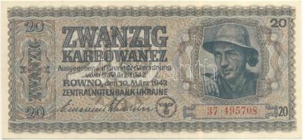 Ukrajna/Német megszállás 1942. 20K T:II
Ukraine/German occupation 1942. 20 Karbowanez C:XF