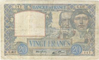 Franciaország 1940. 20Fr T:III
France 1940. 20 Francs C:F