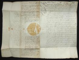 1752 Mária Terézia hosszadalmas, katonai tárgyú levele herceg Lobkowitz József katonai főparancsnoknak, a császárnő saját kezű aláírásával. 8 beírt oldal. Szárazpecsét nélkül. / 1752 Long letter to prince Joseph Lobkowitz Field marshal, Commanding General in Hungary from Empress Maria Theresia, with autograph signature of the Empress. 8 pages.