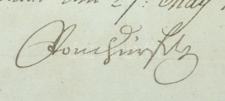 1780 Hadik András tábornok, az udvari haditanács elnök által saját kezűleg aláírt, német nyelvű levé...