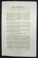 1793 Jelentés a franciák elleni háború költségeire felvenni szándékozott arany és ezüst-alapú hadikölcsön feltételeiről. Négy oldalas magyar és négy oldlas latin nyelvű nyomtatvány / Terms of the military-loan for the war against France. Announcement in eight pages. Printed matter in Hungarian and in Latin. 22x33 cm