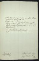 1697 Levél Paar Károly Józsefnek, az osztrák örökös tartományok főpostamesterének Franz Martin von C...