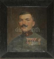 Dienes János (1884-1962): Katonaportré. Olaj, vászon. Jelzett. / Janos Dienes: Portrait of a soldier. Oil, canvas. Signed. 50x60 cm