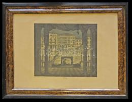 1921 Conrad Gyula (1877-1959): Ca d` Oro Venezia. Rézkarc. Jelzett. 25x28 cm keretben