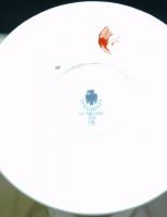 Nem használt, kézzel festett Hollóházi porcelán 3 darabos asztali készlet eredeti dobozában / Hand-p...