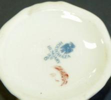 Nem használt, kézzel festett Hollóházi porcelán 3 darabos asztali készlet eredeti dobozában / Hand-p...