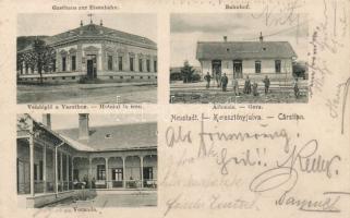 Keresztényfalva with railway station and restaurant
