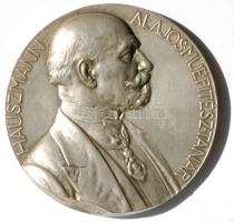 Strobl Alajos (1856-1926) 1905. "Hauszmann Alajos" építész, tanár ezüstözött bronz emlékérem dísztokban(80mm) T:2 / 1905. Alajos Hauszmann architect, professor silver plated Br commemorative medal in box Sign: Alajos Strobl (80mm) C:XF HP-4911.