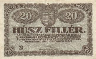 1920. 20f (2x) + 50f + 1930. 20P + 1939. 5P + 1945. 10.000P hamis "MINTA" felülnyomással +...